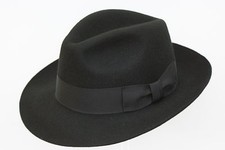100% Wool Felt Fedora Trilby Hand Made Wider Brim Gents Hat With Band11 Colours