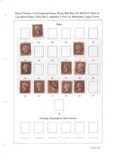 QV 1856 1d Penny Red stars