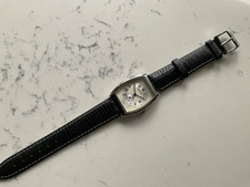 GENUINE MEN’S ZEITNER STAINLESS  STEEL LEATHER STRAP QUARTZ WATCH WORKING