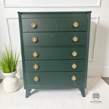 Green Harris Lebus Vintage Chest Of Drawers