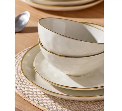12pc stoneware dinner set - dinner,