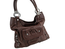 B Makowsky Handbag Shoulder Bag Chestnut Brown Leather, NO