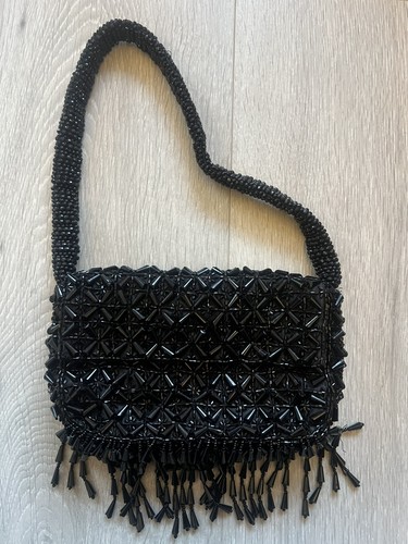 Zara small black beaded - , bag