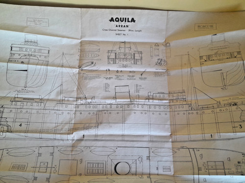 Vintage model ship plan arran - vintage,