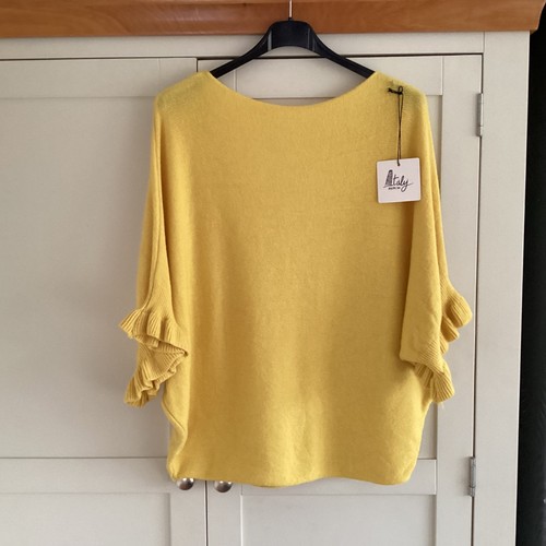 Italian frill sleeve yellow - italian,