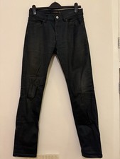 Zara Man Navy Waxed Slim Fit Jeans