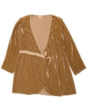 AVOCA ANTHOLOGY Womens Velour Robe Dress UK 14 Large Beige Rayon CB01