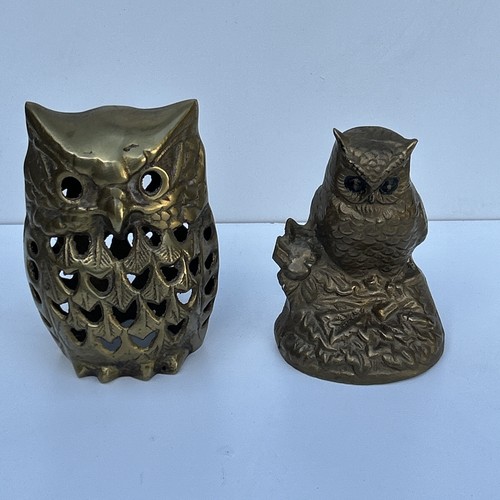 Brass owl figurines mid - x,