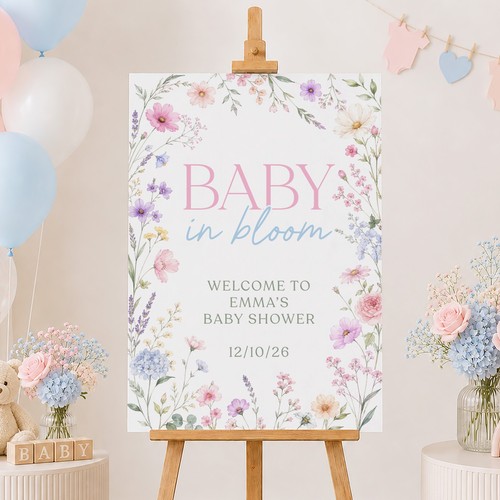 Personalised baby shower sign - personalised,