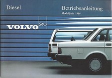 Volvo 240 Owners Manual 1986