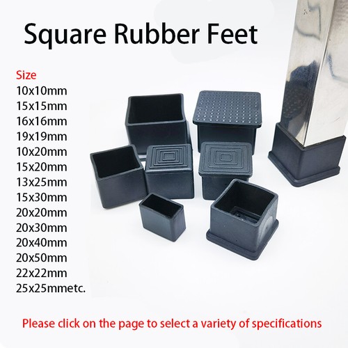 Square rubber furniture foot - rubber,