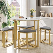 Round Marble Dining Table Set