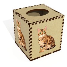 Square 'Bengal Cat' Wooden