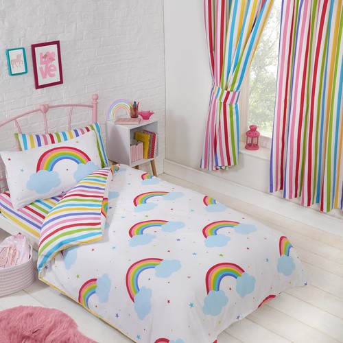 Rainbow sky single duvet cover - sky,