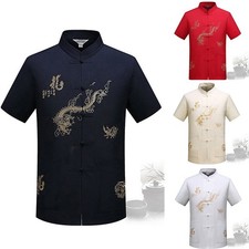 Men Shirt Stand Collar Tang