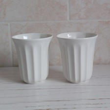 Hotel Chocolat Mug Pod Cup X2 White Ceramic Velvetiser By Andrew Wicks Ribbed #3
