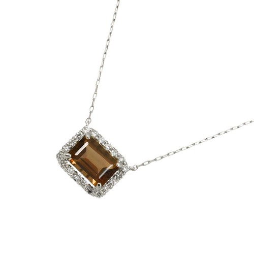 Quartz diamond 16ct necklace - diamond,