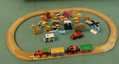 Wooden railway with - wooden,