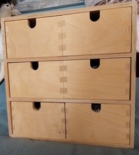 Small Set Of Wooden Drawers 29cm high Packed Full Of Craft Embellishments