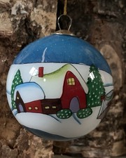 Hand painted glass christmas - hand-painted,