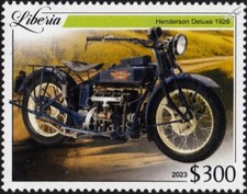 1926 HENDERSON DELUXE Motorcycle Motorbike MNH Stamp (2023 Liberia)