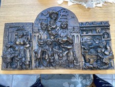 Set of Three Robert Olley Cold Cast Resin Wall Plaques Signed