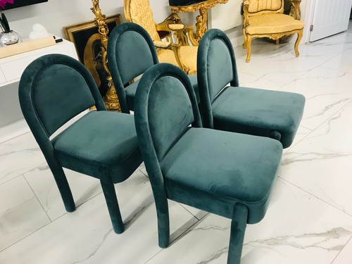 Velvet dining room chairs - room, x4