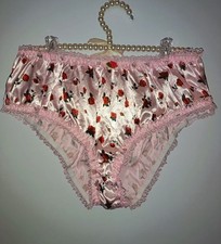 Pink Satin Rose Print Frilly
