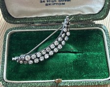 Collectable Antique Sterling Silver Crescent Moon Brooch Ladies Christmas Gift