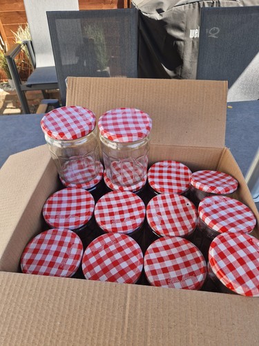 Jam jars with gingham - jars,
