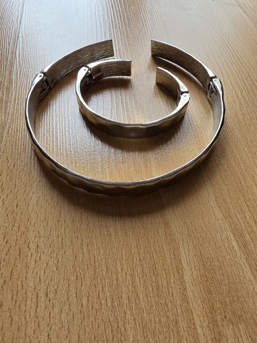 Silver hammered torque choker - torque,