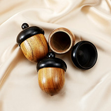3 x Carved sandal wood ojime