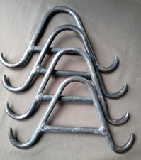 4 small vintage 'A' frame gambrels galvanized steel - meat hooks deer roe sheep