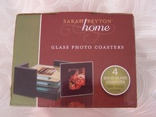 4 Glass photo coasters by