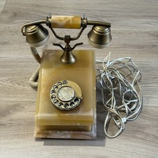 Vintage Old Collectible Retro Marble Rotary Telephone 