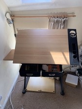 Office Desk With Adjustable Tabletop For Drawing Or Writing