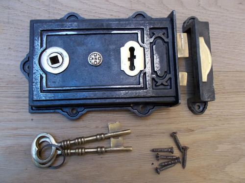 Rim door latch - lock, iron