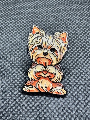 Cute yorkshire terrier enamel - yorkshire,