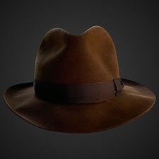 Pakeman Catto Carter Men’s Fedora Hat Brown Fur Felt Made In Italy UK 6 7/8 US 7