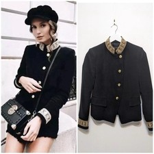 Zara black gold embroidered - zara,