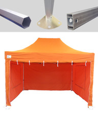 MCD Pop 40mm Orange Commercial Gazebo 3m x 4.5m Easy Up Pop Up With Sides