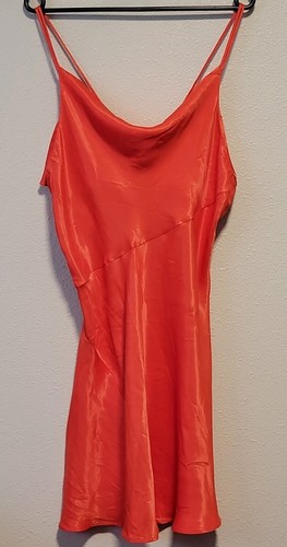 Zara orange satin slip dress - orange,