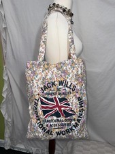Jack Wills Union Flag Printed Floral Cotton Tote Bag