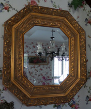 Gold Wood Ornate Octagonal