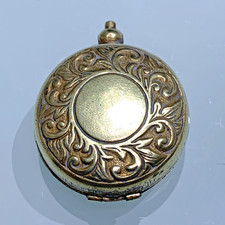 Antique Daguerreotype Gilt Photograph Locket - 3cm Diameter