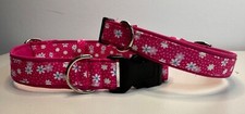 Dog collar hand made in pink