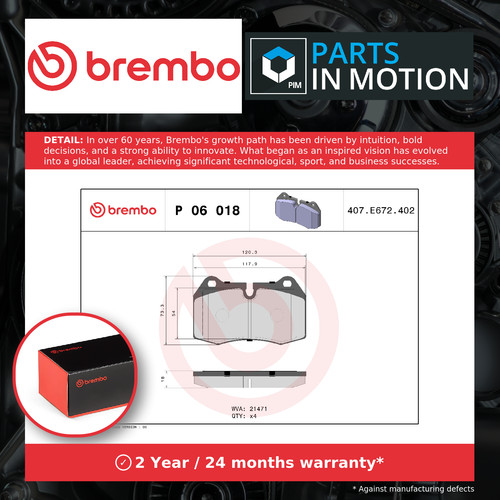Brake pads set - front, p06018