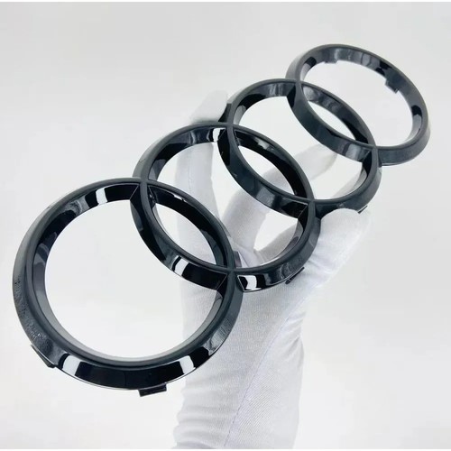 Audi silver black ring - silver, abs
