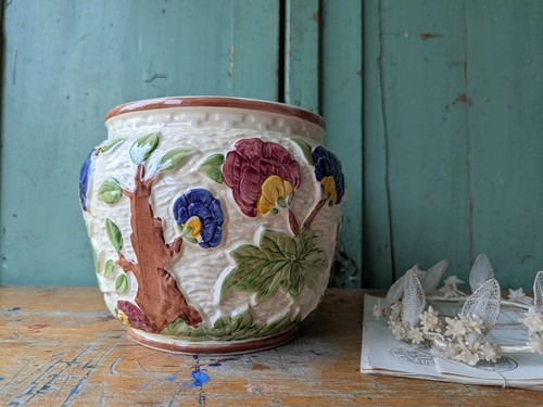 Vintage plant pot wood - vintage, j