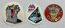 3 x VINTAGE SKATEBOARD STICKERS - VISION JOE JOHNSON - KASAI DESIGNS DEMAIN NOS